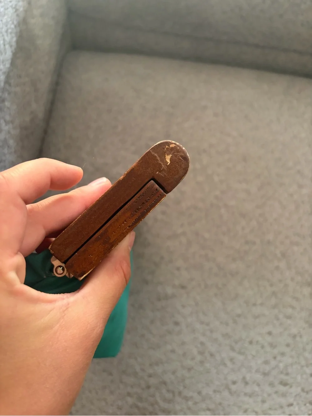 Melie Bianco Teal Leather Frame Clutch vintage